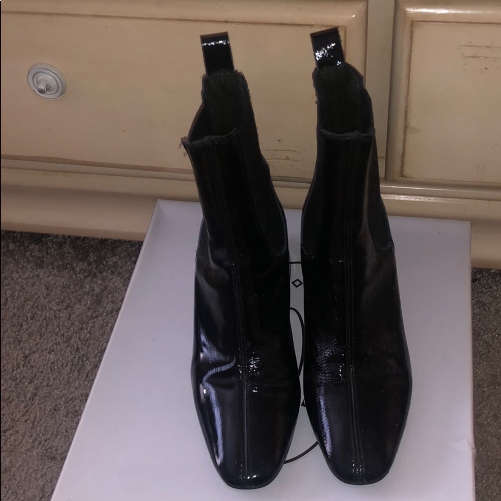 Black patent boots